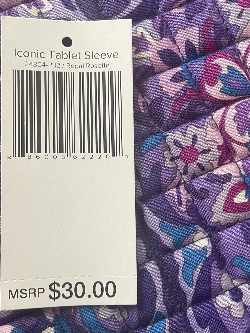 Vera Bradley “Iconic TABLET Sleeve” in Regal Rosette pattern